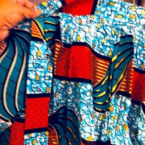 SASSY JONES VINTAGE TRIBAL WRAP SKIRT (Turquoise, Gold, Orange, White & Black)